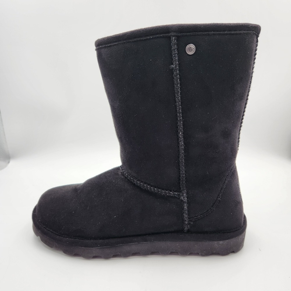 Bearpaw Black Suede‎ Winter Boots Womens Size 7 Mid Calf Outdoor Casual Fashion - Picture 2 of 14